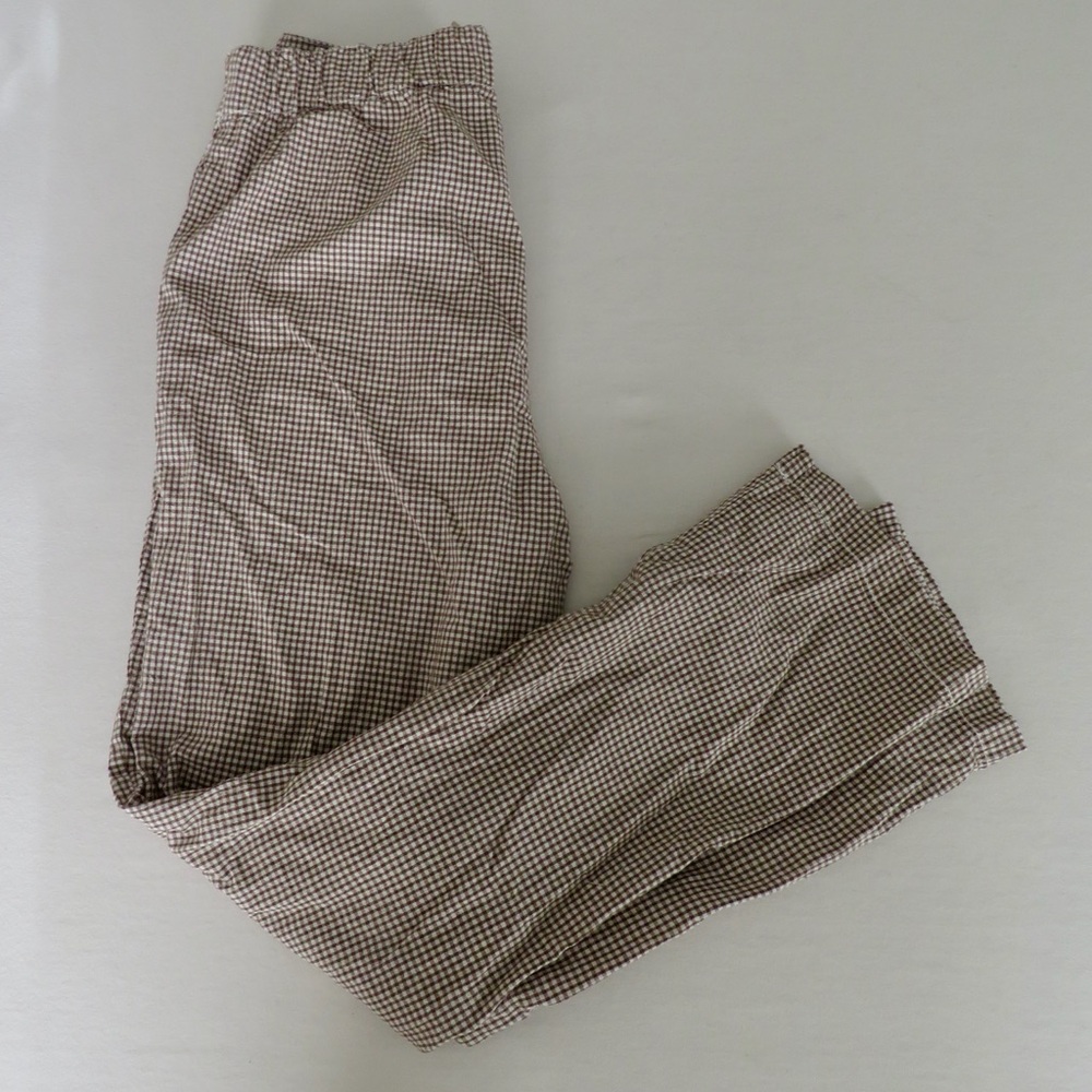 Free People Brown Checkered Trousers